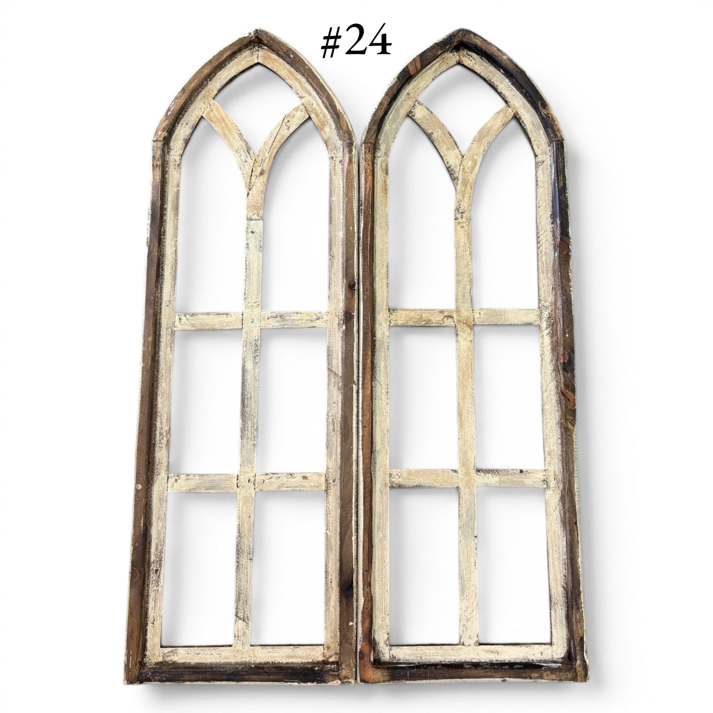 Sample Sale Rustic Dandelion Cathedral Wood Window Arches | Farmhouse Wall Décor Sets 14-25 - Ranch Junkie LLC 