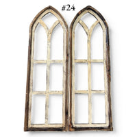 Sample Sale Rustic Dandelion Cathedral Wood Window Arches | Farmhouse Wall Décor Sets 14-25 - Ranch Junkie LLC 