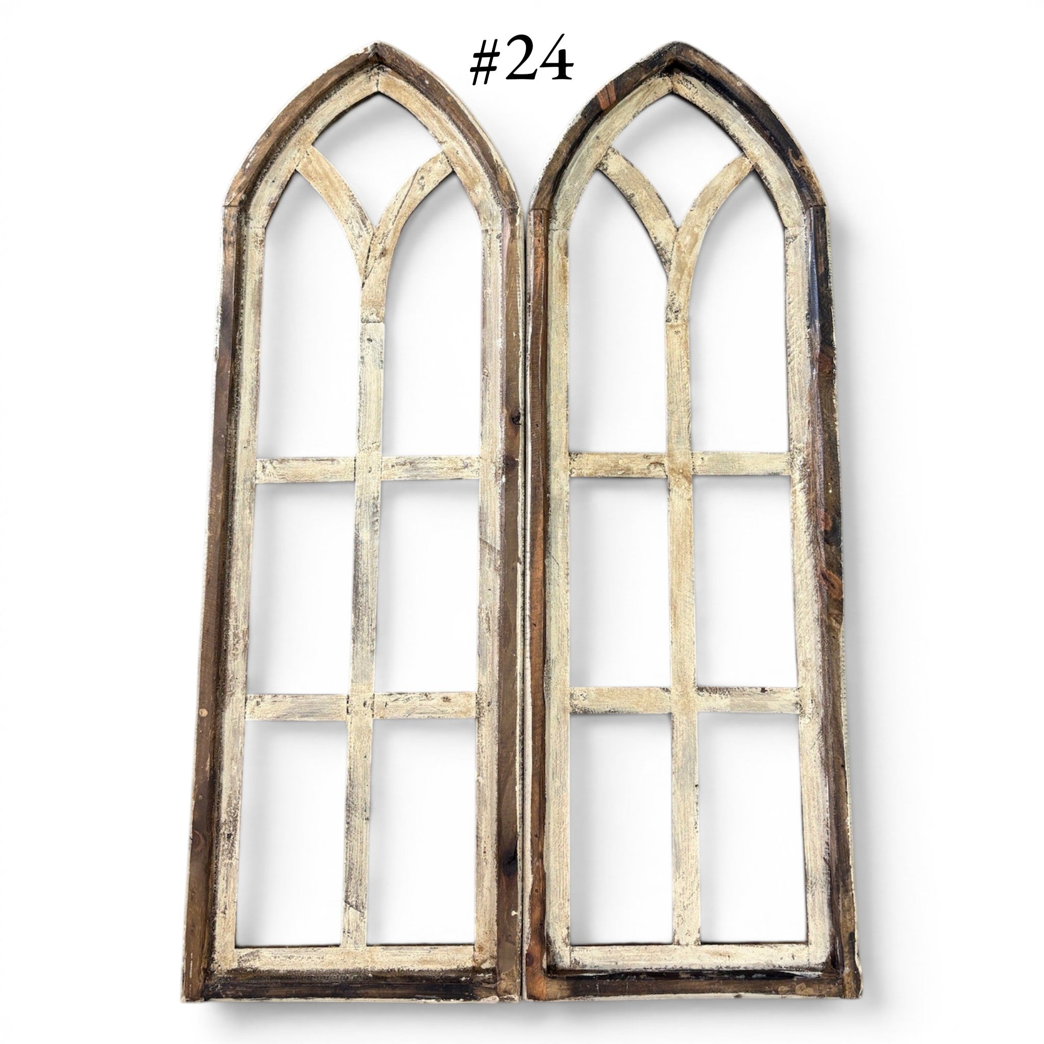 Sample Sale Rustic Dandelion Cathedral Wood Window Arches | Farmhouse Wall Décor Sets 14-25 - Ranch Junkie LLC 