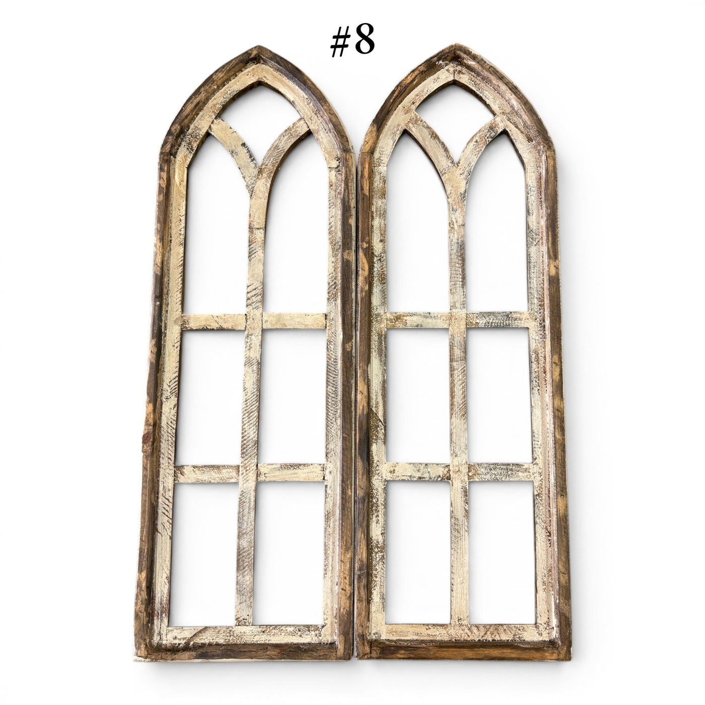 Sample Sale Rustic Dandelion Cathedral Wood Window Arches | Farmhouse Wall Décor Sets 1-13 - Ranch Junkie LLC 
