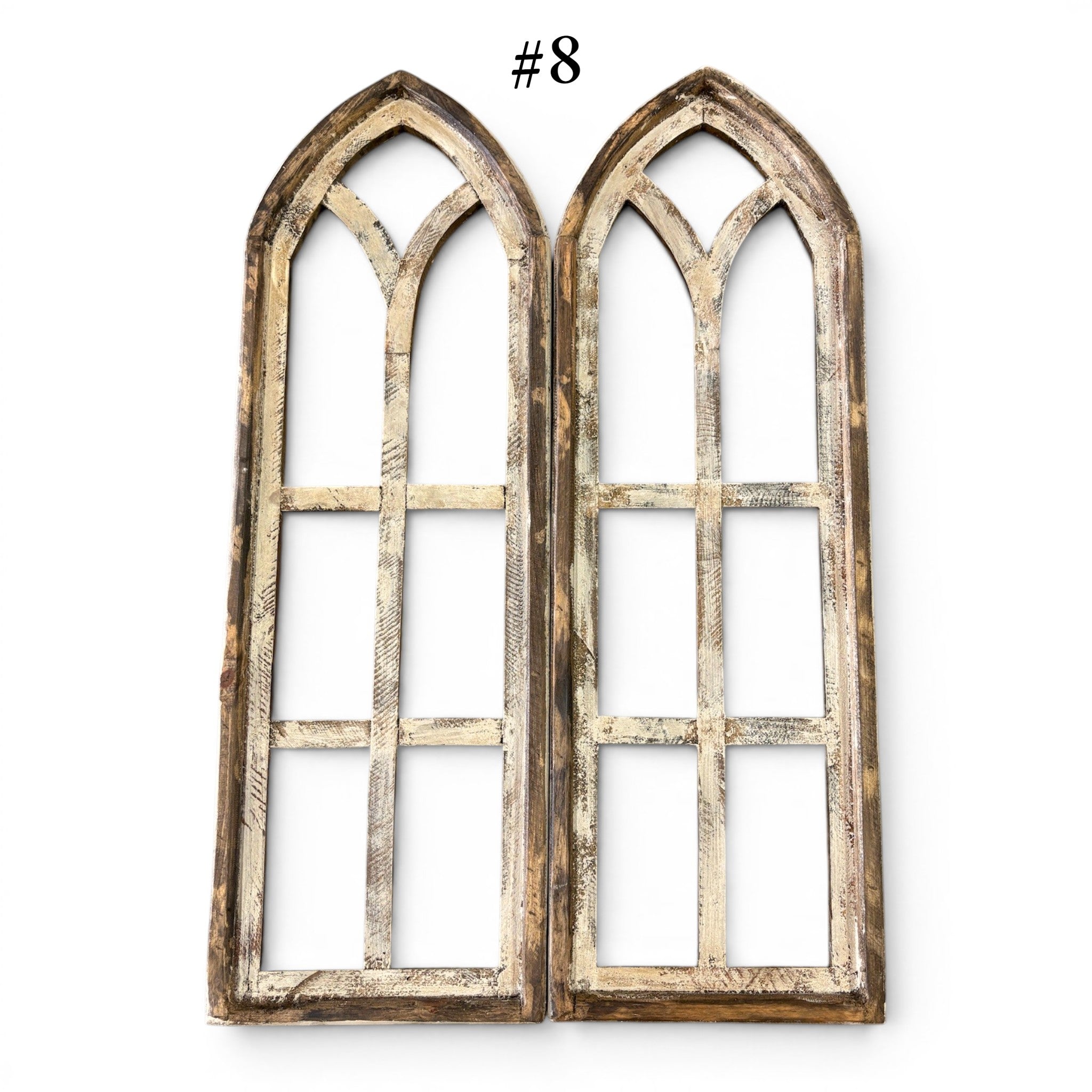 Sample Sale Rustic Dandelion Cathedral Wood Window Arches | Farmhouse Wall Décor Sets 1-13 - Ranch Junkie LLC 