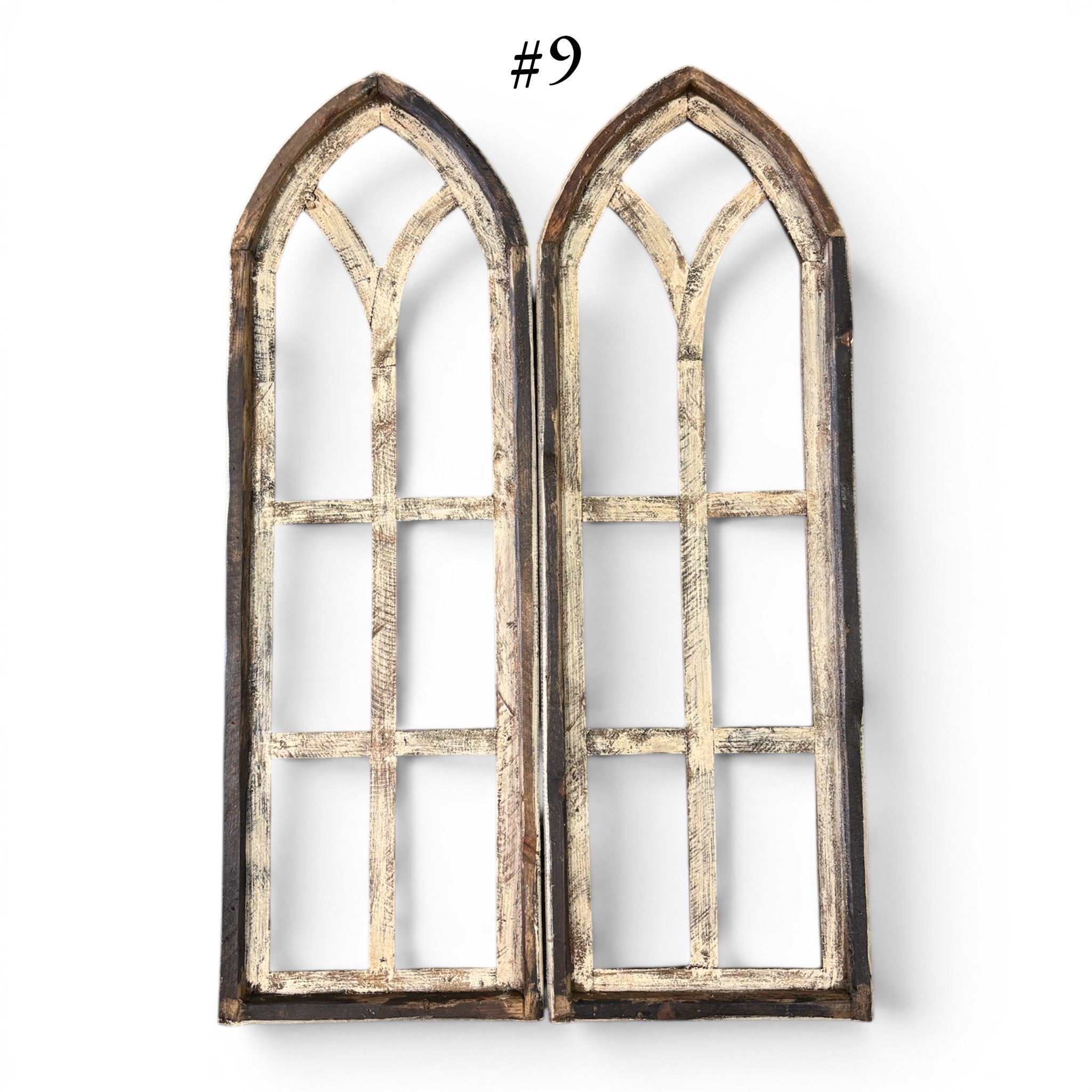 Sample Sale Rustic Dandelion Cathedral Wood Window Arches | Farmhouse Wall Décor Sets 1-13 - Ranch Junkie LLC 