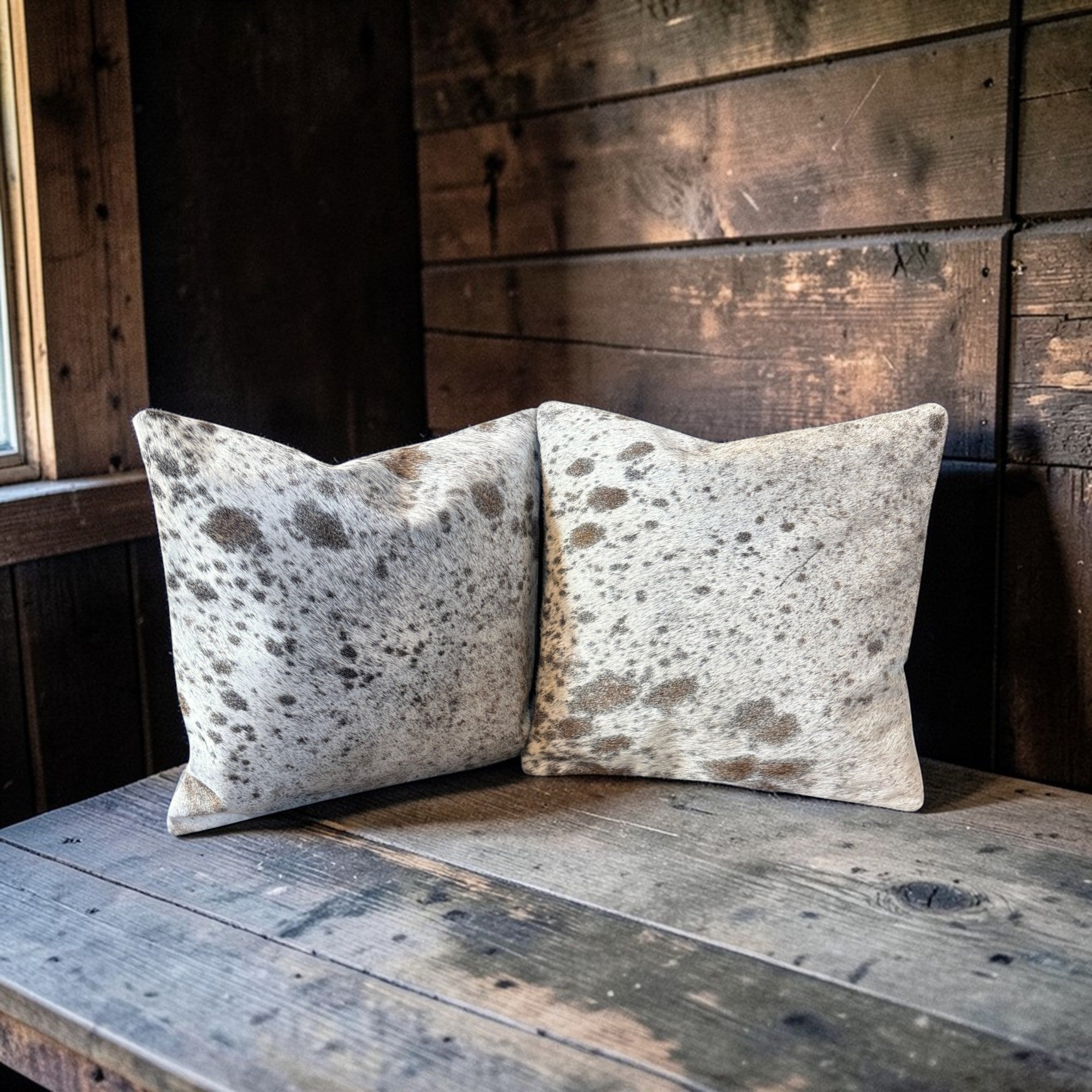Sample Sale Set #2 Two Highlands Genuine Cowhide Pillow Covers Set Of Two - Ranch Junkie LLC 