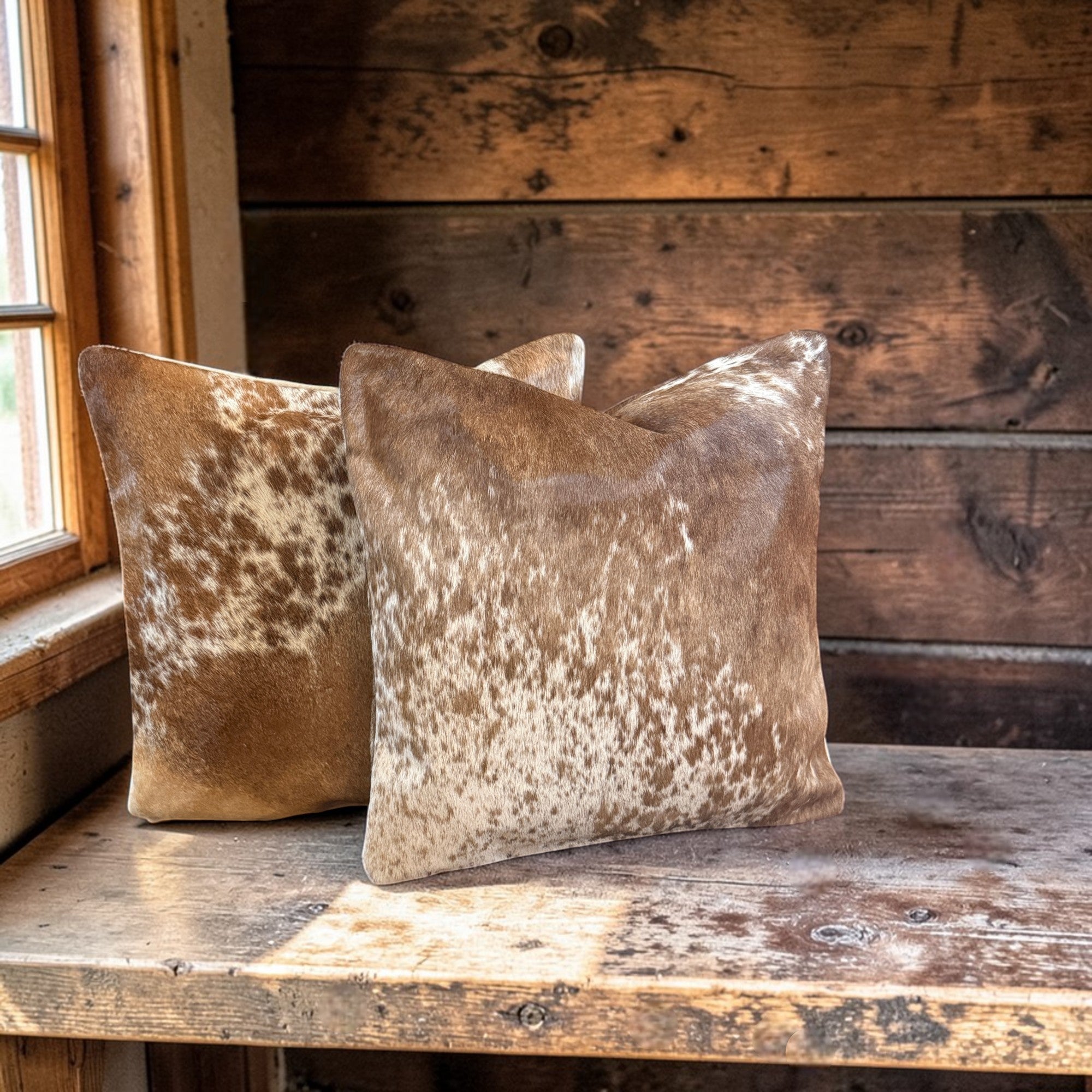 Sample Sale Set #3 Two Highlands Genuine Cowhide Pillow Covers Set Of Two - Ranch Junkie LLC 