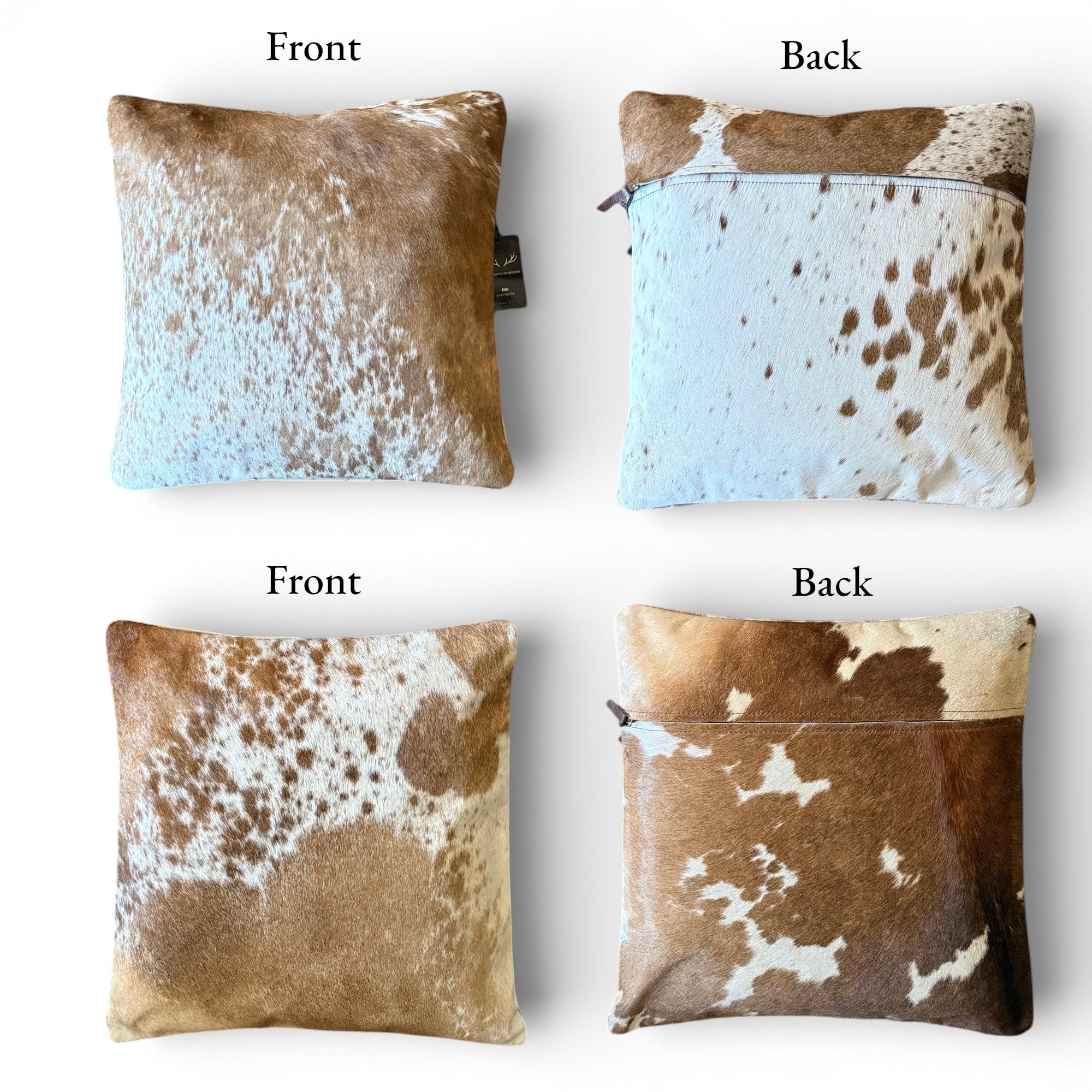 Sample Sale Set #3 Two Highlands Genuine Cowhide Pillow Covers Set Of Two - Ranch Junkie LLC 