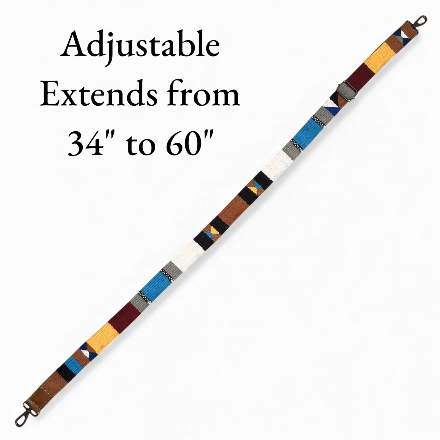 Shania Adjustable Hand Woven Wool Purse Strap (34" to 60") - Ranch Junkie Mercantile LLC 