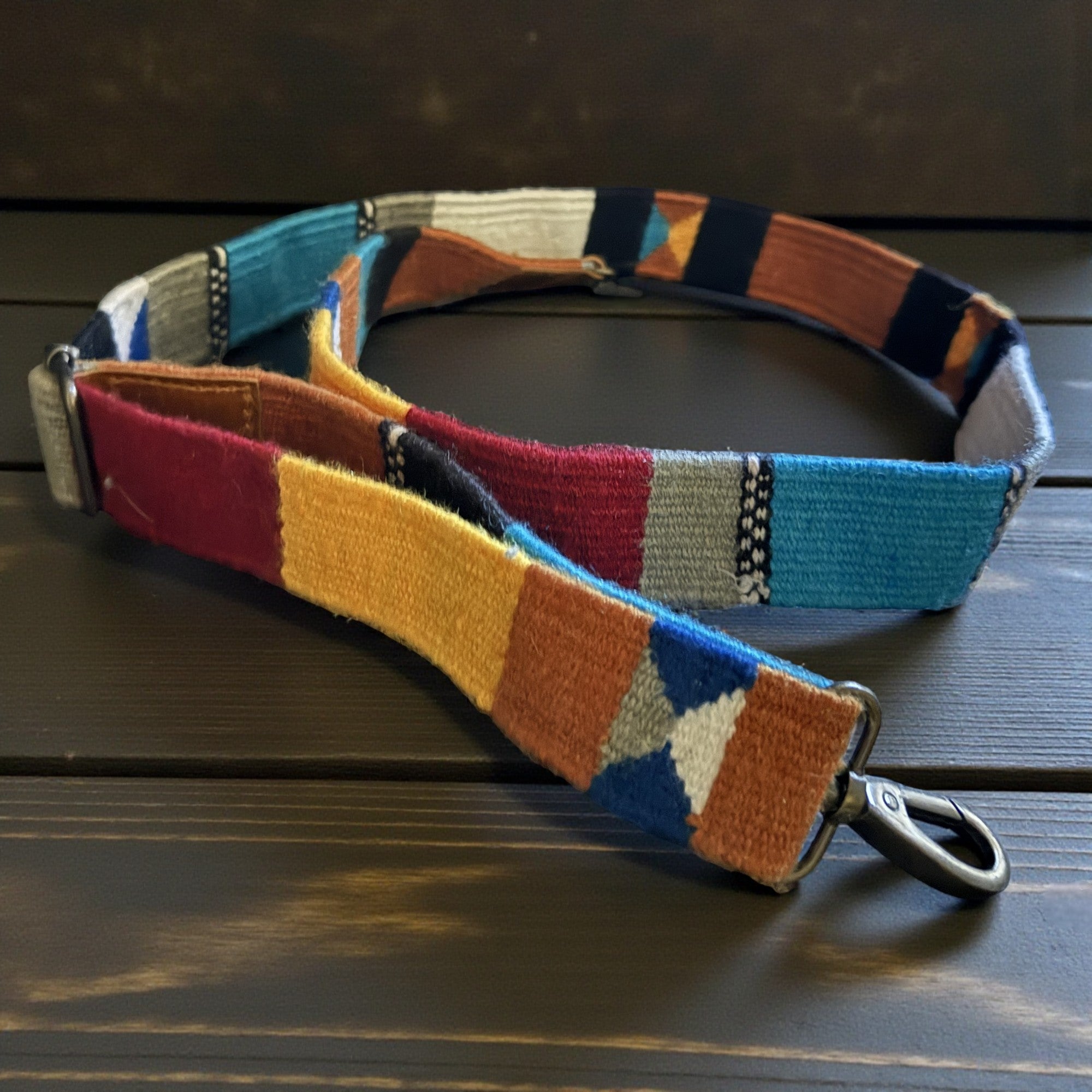 Shania Adjustable Hand Woven Wool Purse Strap (34