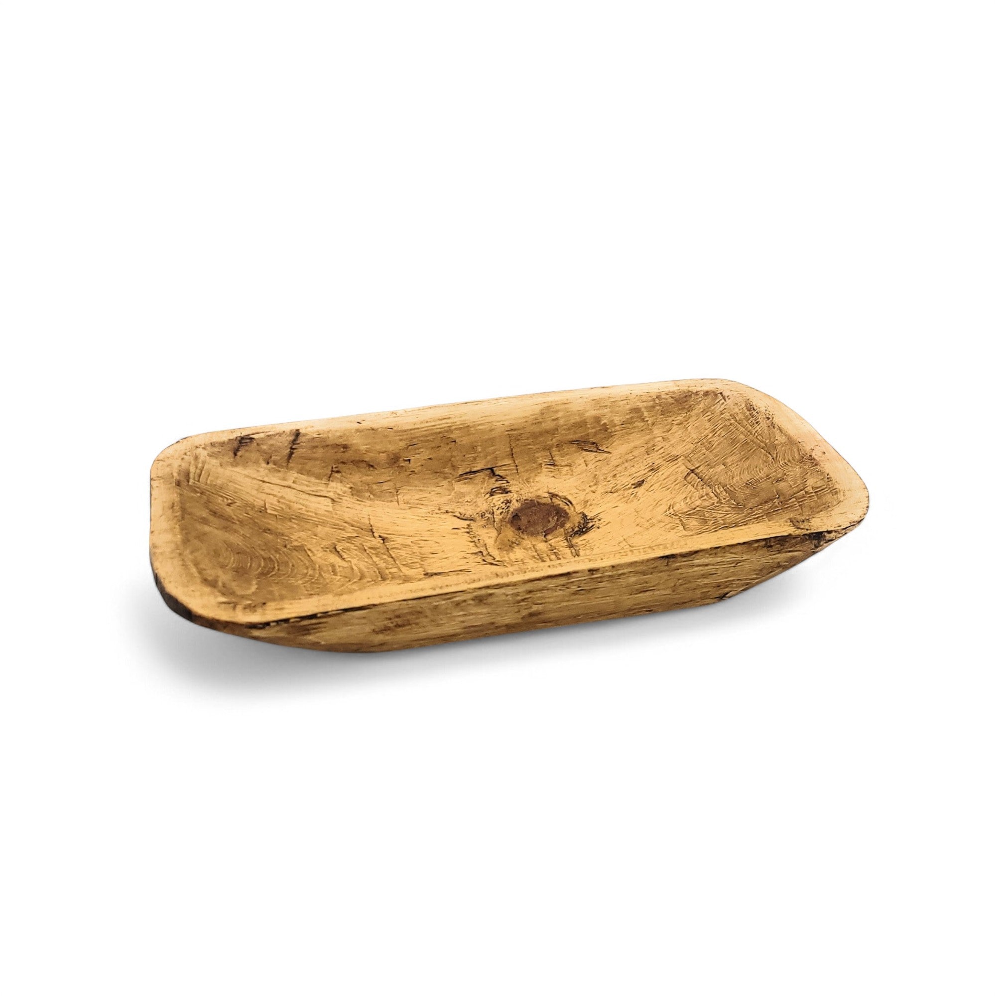 2 Color Options- 17"-20.5" Baguette Dough Bowl, The Barren Decorative Bowl, Table Center Piece Farmhouse Brown Or Rustic White - Ranch Junkie Mercantile LLC 