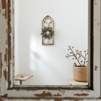 The Ivory Point Farmhouse Wooden Wall Window Arch Single -3 Sizes Cathedral - Ranch Junkie Mercantile LLC 
