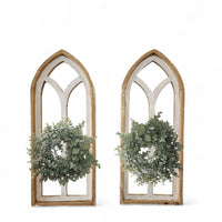 Ivory Point Farmhouse Wooden Wall Window Arches Set of 2 -3 Sizes - Rustic Cathedral Wood Windows - Ranch Junkie Mercantile LLC 