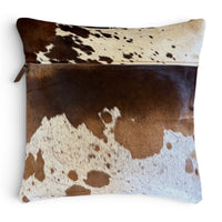 18x18 Genuine Cowhide Pillow Covers Chocolate Brown Double Sided Highlands Cowhide Pillow - Ranch Junkie LLC 