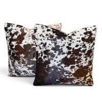 18x18 Genuine Cowhide Pillow Covers Chocolate Brown Double Sided Highlands Cowhide Pillow