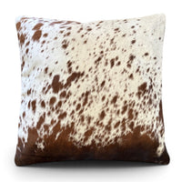 18x18 Genuine Cowhide Pillow Covers Chocolate Brown Double Sided Highlands Cowhide Pillow