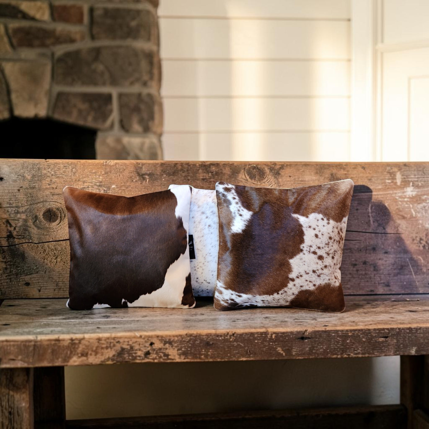 18x18 Genuine Cowhide Pillow Covers Chocolate Brown Double Sided Highlands Cowhide Pillow