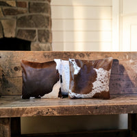 18x18 Genuine Cowhide Pillow Covers Chocolate Brown Double Sided Highlands Cowhide Pillow
