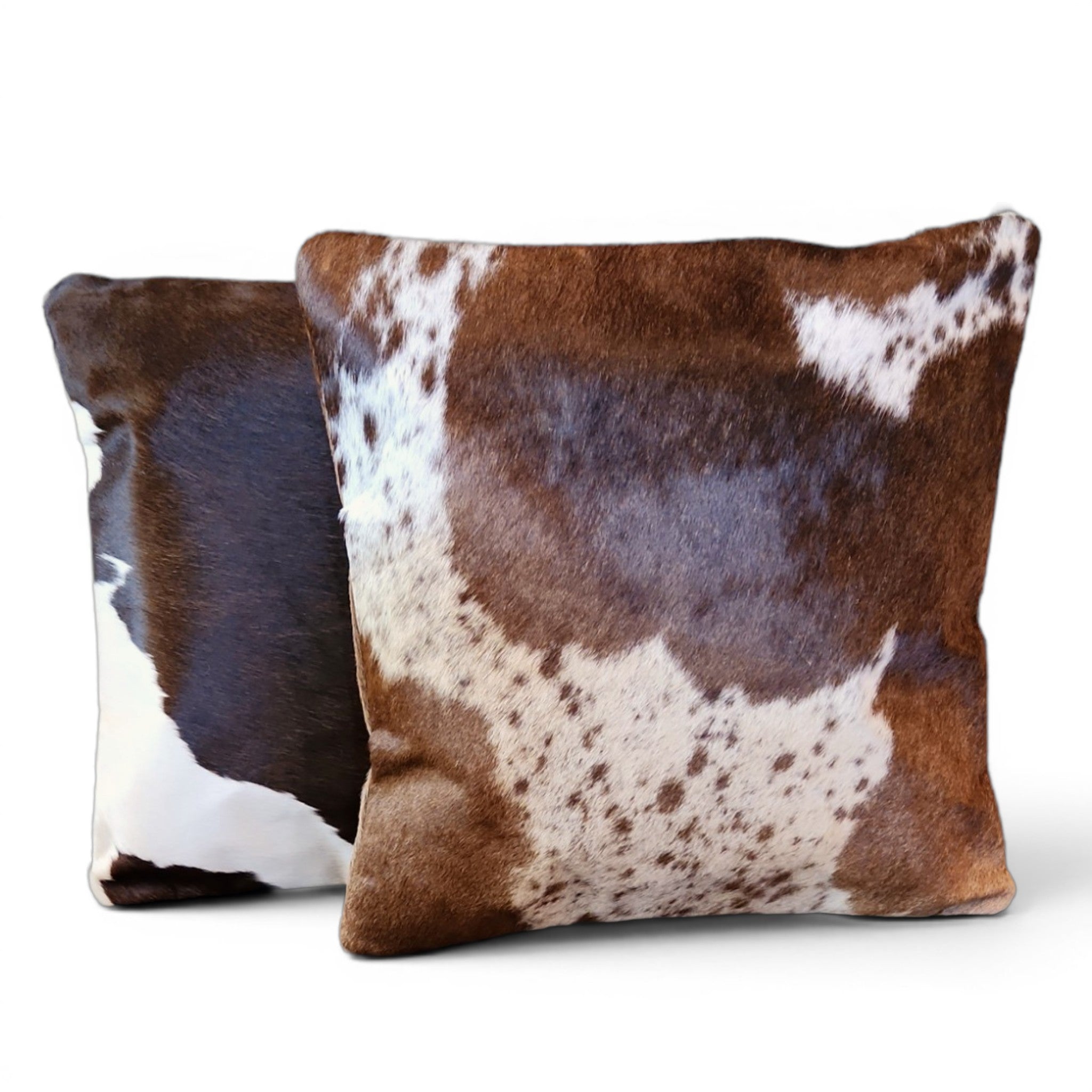 18x18 Genuine Cowhide Pillow Covers Chocolate Brown Double Sided Highlands Cowhide Pillow