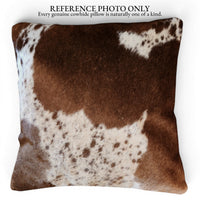 18x18 Genuine Cowhide Pillow Covers Chocolate Brown Double Sided Highlands Cowhide Pillow - Ranch Junkie LLC