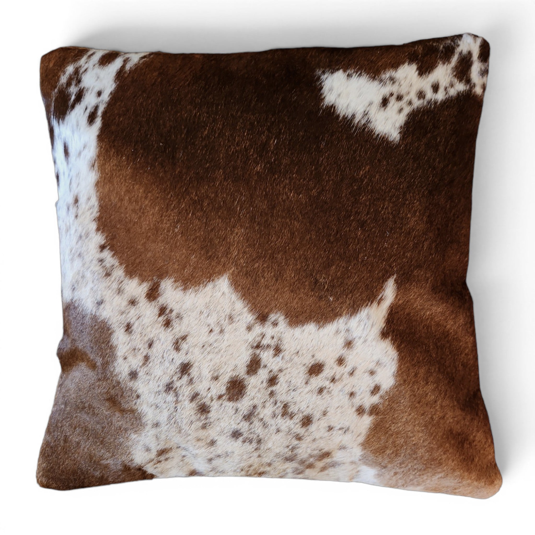 18x18 Genuine Cowhide Pillow Covers Chocolate Brown Double Sided Highlands Cowhide Pillow