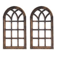 44 Inch Wall Wood Window Arch -Large Cathedral Window Frame-Sunset Grove Cathedral - Ranch Junkie Mercantile LLC 