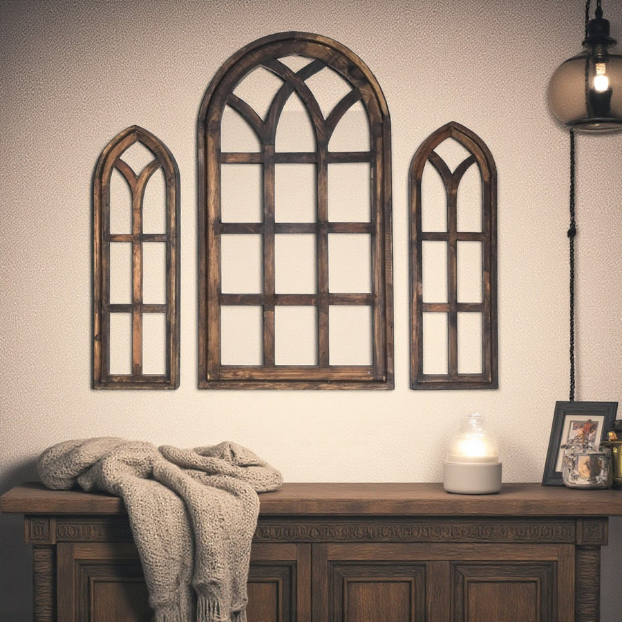 Set of 3 Farmhouse Wood Large Sunset Grove Window Collection- The Sunset Grove Collection + Wreath Option - Ranch Junkie Mercantile LLC 