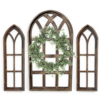 Set of 3 Farmhouse Wood Large Sunset Grove Window Collection- The Sunset Grove Collection + Wreath Option - Ranch Junkie LLC 
