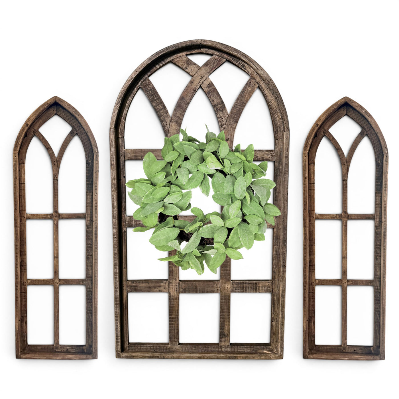 Set of 3 Farmhouse Wood Large Sunset Grove Window Collection- The Sunset Grove Collection + Wreath Option - Ranch Junkie LLC 