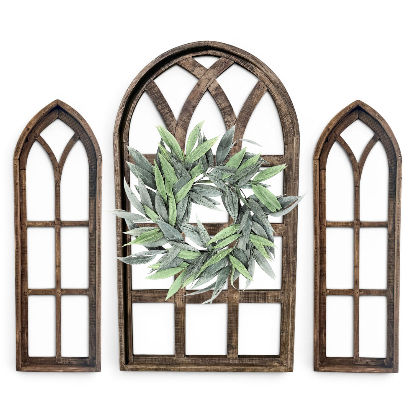 Set of 3 Farmhouse Wood Large Sunset Grove Window Collection- The Sunset Grove Collection + Wreath Option - Ranch Junkie LLC 