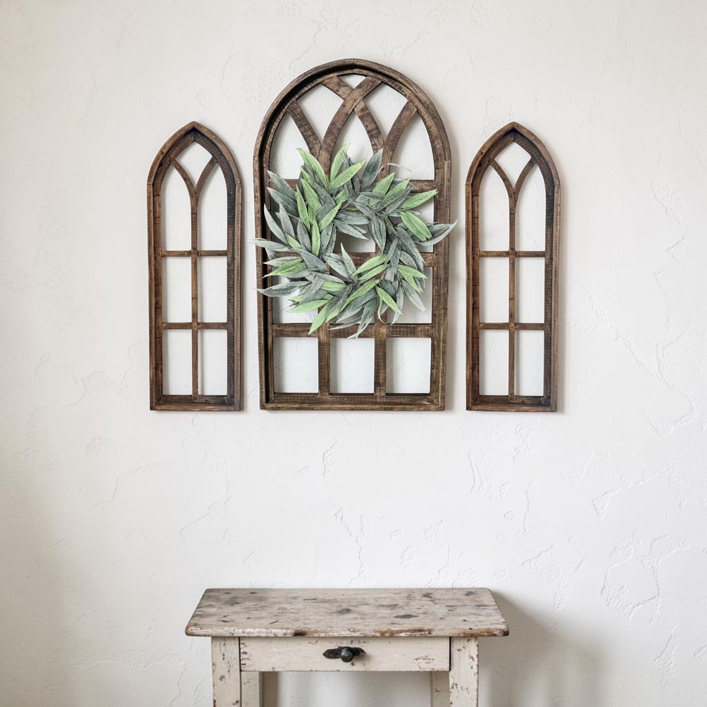 Set of 3 Farmhouse Wood Large Sunset Grove Window Collection- The Sunset Grove Collection + Wreath Option - Ranch Junkie LLC 