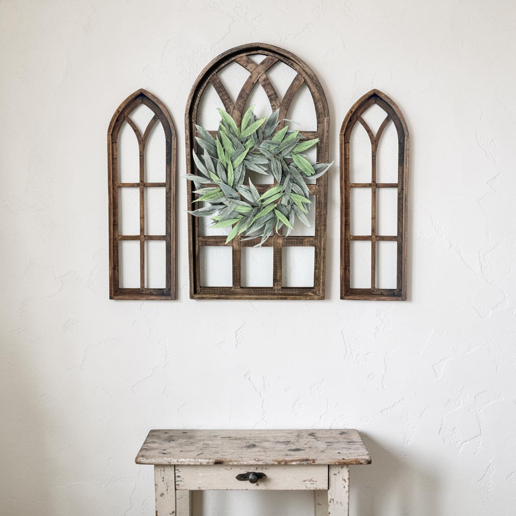 Set of 3 Farmhouse Wood Large Sunset Grove Window Collection- The Sunset Grove Collection + Wreath Option - Ranch Junkie LLC 