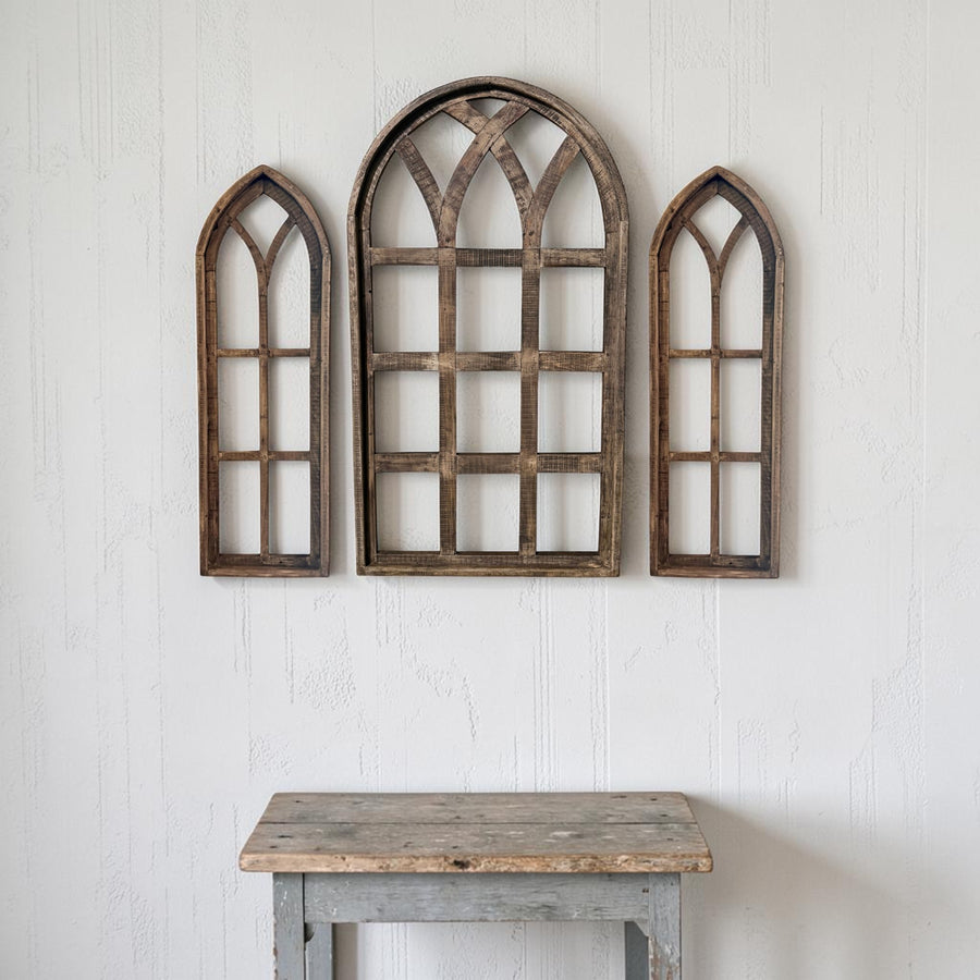 Set of 3 Farmhouse Wood Large Sunset Grove Window Collection- The Sunset Grove Collection + Wreath Option - Ranch Junkie LLC 