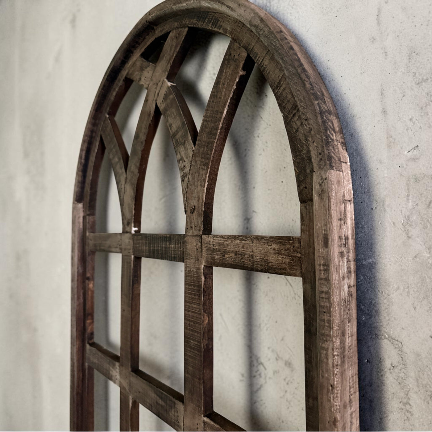 44 Inch Wall Wood Window Arch -Large Cathedral Window Frame-Sunset Grove Cathedral - Ranch Junkie LLC 