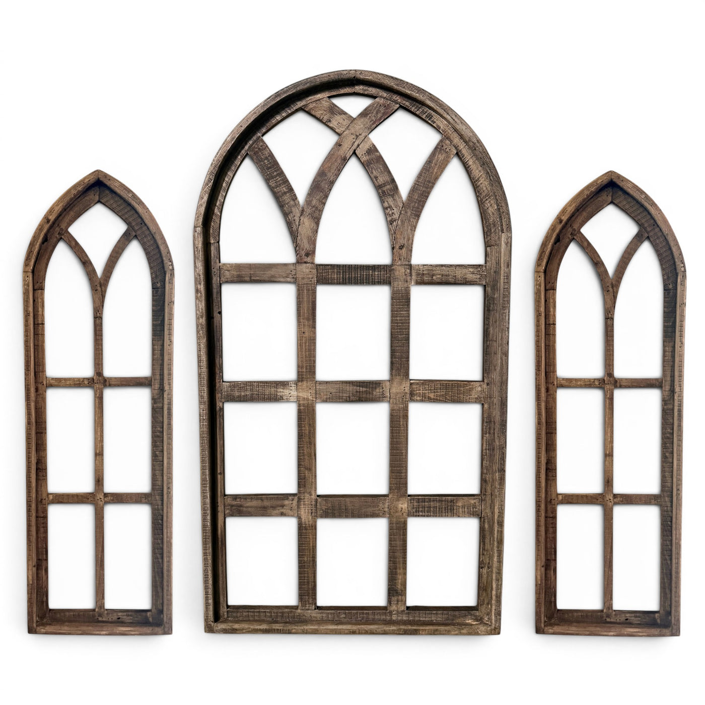 Set of 3 Farmhouse Wood Large Sunset Grove Window Collection- The Sunset Grove Collection + Wreath Option - Ranch Junkie LLC 