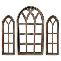 Set of 3 Farmhouse Wood Large Sunset Grove Window Collection- The Sunset Grove Collection + Wreath Option - Ranch Junkie LLC 
