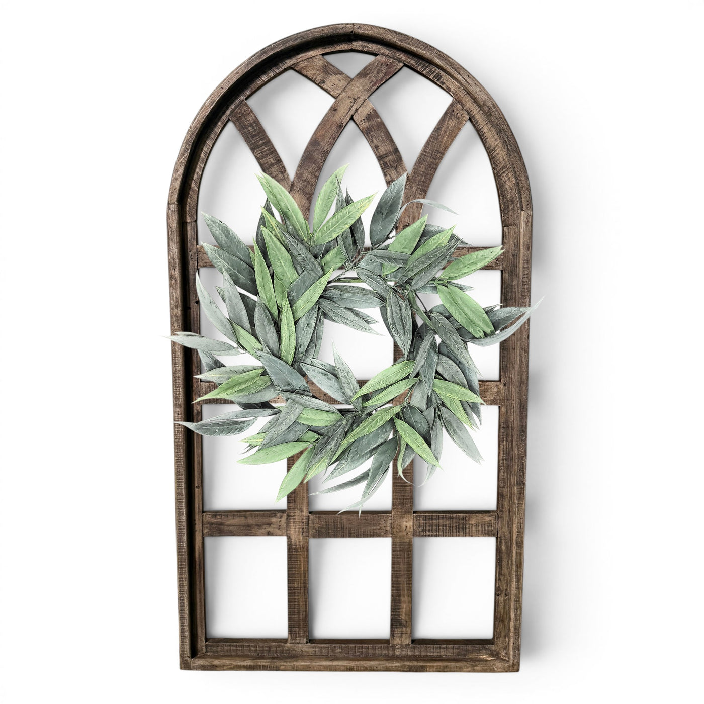 44 Inch Wall Wood Window Arch -Large Cathedral Window Frame-Sunset Grove Cathedral - Ranch Junkie LLC 