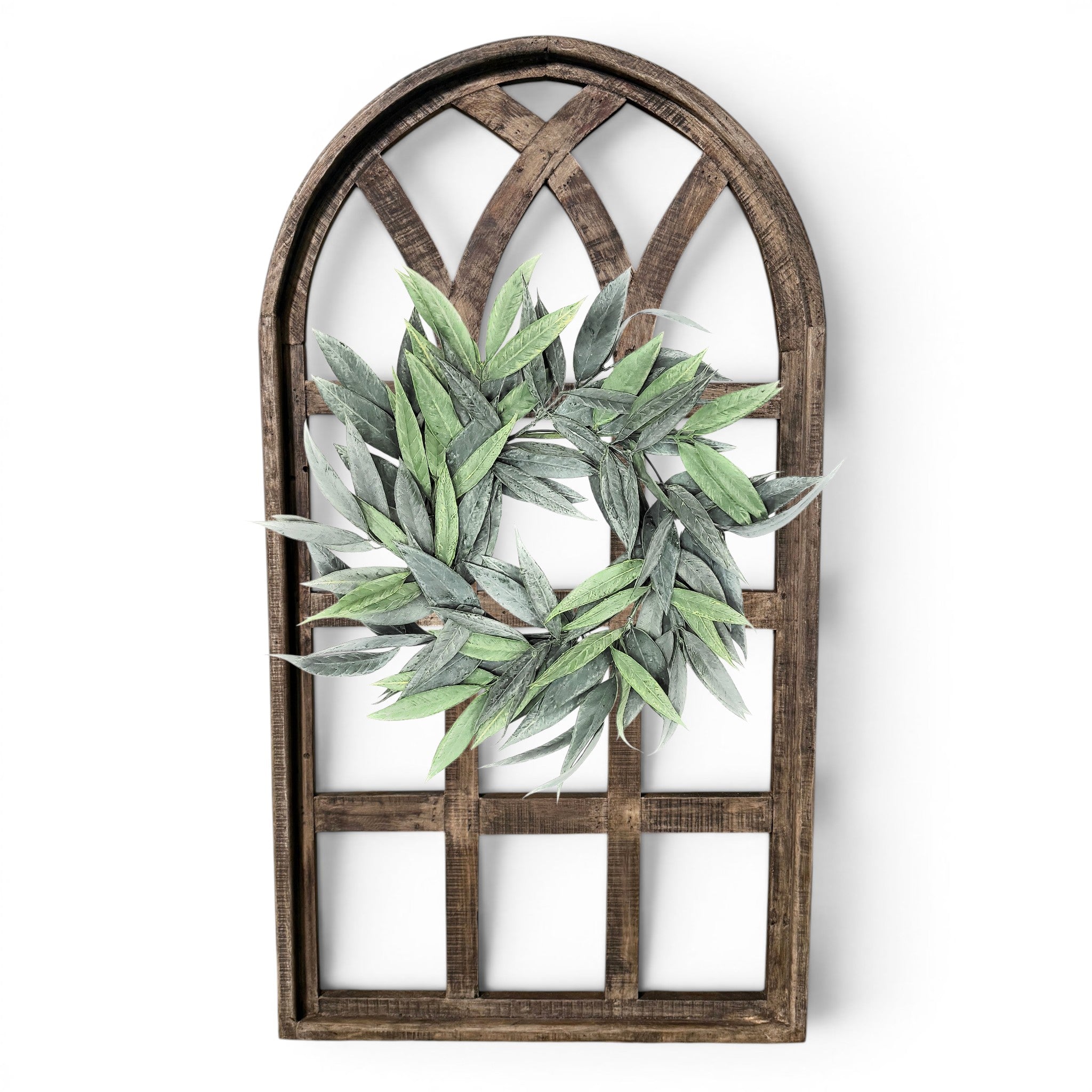 44 Inch Wall Wood Window Arch -Large Cathedral Window Frame-Sunset Grove Cathedral - Ranch Junkie LLC 