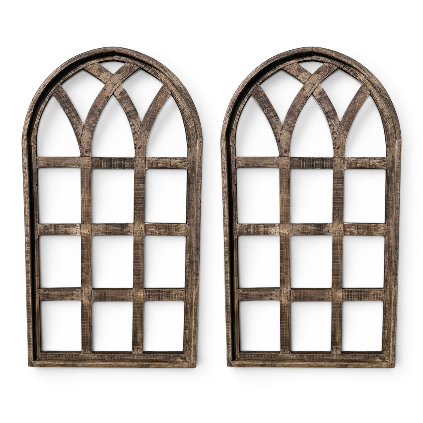 44 Inch Wall Wood Window Arch -Large Cathedral Window Frame-Sunset Grove Cathedral - Ranch Junkie LLC 