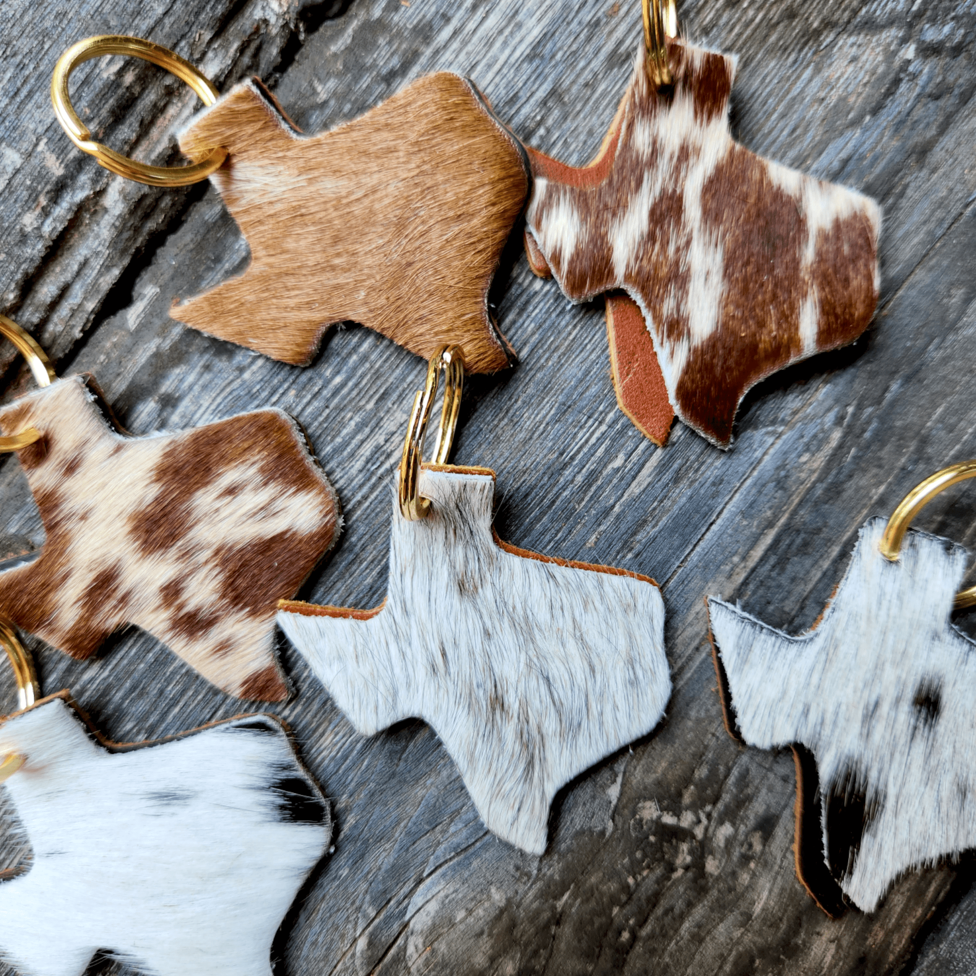Texas Cowhide Leather Key Chain- Texas Key Fob Texas Cowhide Leather Key Chain- Texas Key Fob