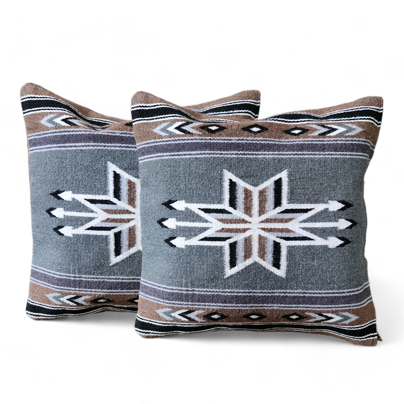 20 X 20 Handwoven Wool Southwestern Pillows - Western Pillow Covers