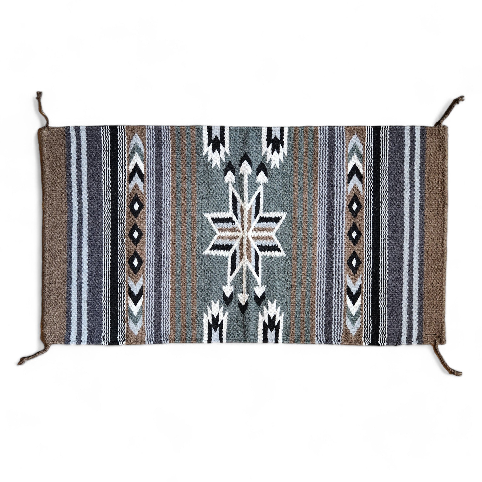 20" X 40" Handwoven Wool Southwestern Rug The Tia Accent Rug - Ranch Junkie Mercantile LLC 