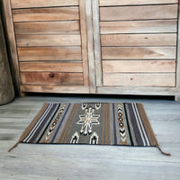 20" X 40" Handwoven Wool Southwestern Rug The Tia Accent Rug