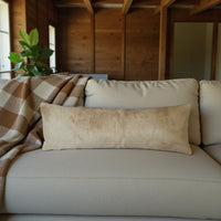 12x36 Genuine Cowhide Pillow Covers Lumbar Toasted Marshmallow Double Sided Highlands Cowhide Pillow - Ranch Junkie Mercantile LLC 