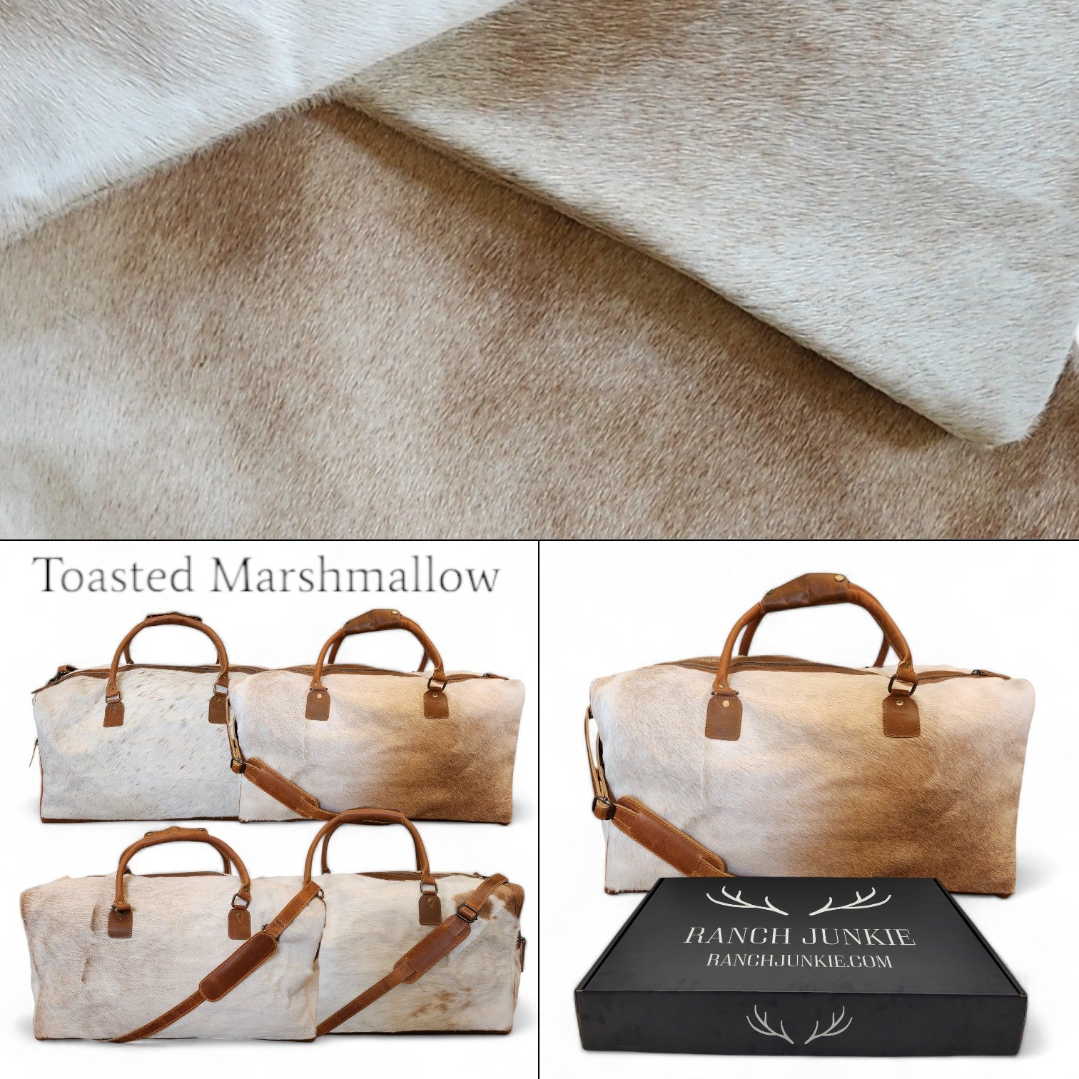 Genuine Cowhide Duffel Bag The Highlands Saddle Large Cowhide Duffel - Ranch Junkie Mercantile LLC 