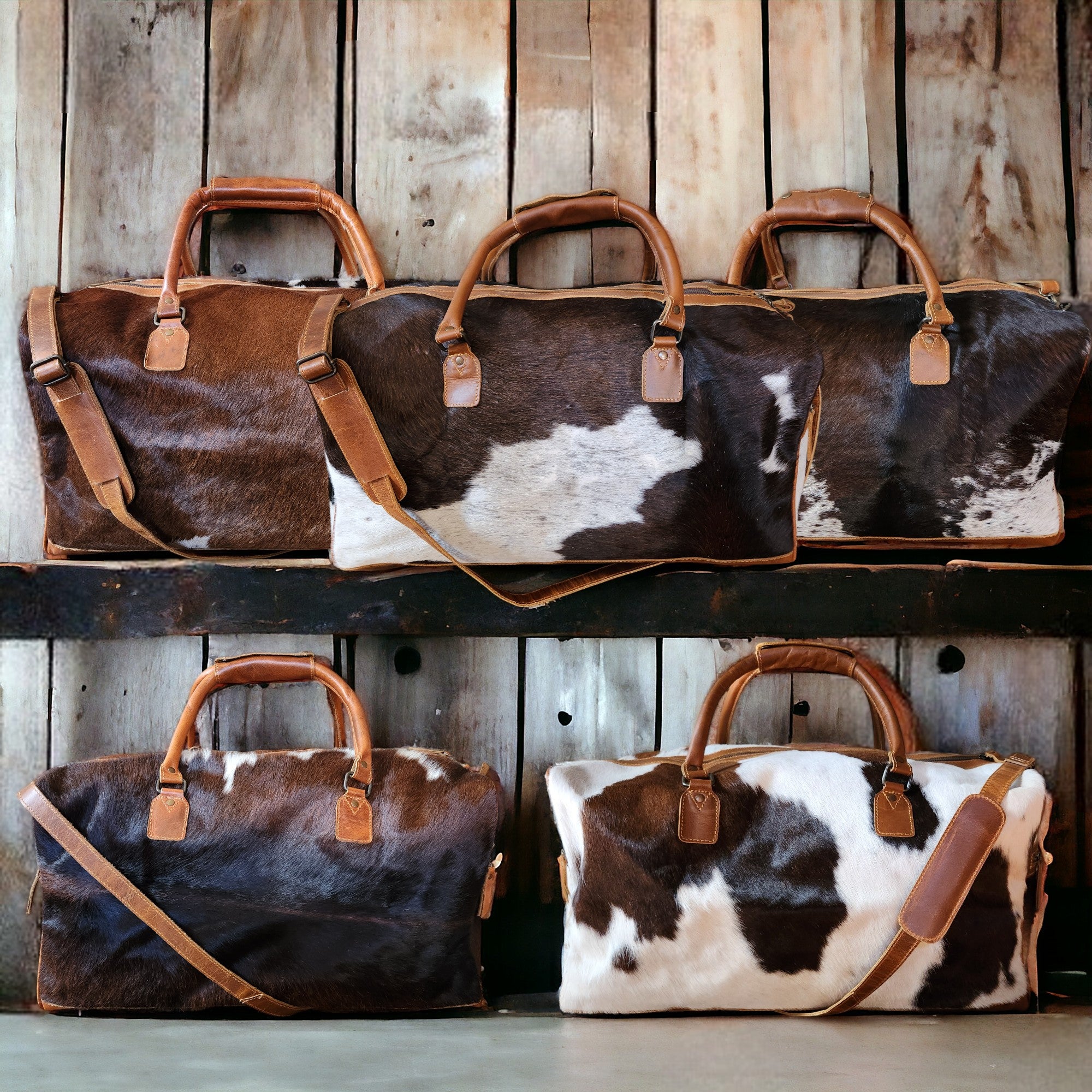 Saddle Large Genuine Cowhide Weekender Highlands Cowhide Duffel