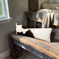 12x36 Genuine Cowhide Pillow Covers Lumbar Tricolor Double Sided Highlands Cowhide Pillow