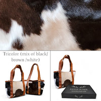 Genuine Cowhide Tote Handbag Black Cowhide Highlands Purse - Ranch Junkie Mercantile LLC 