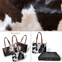 Bundle Deal Highlands Cowhide Large Tote Black + Envelope Cowhide Wallet - Ranch Junkie Mercantile LLC 