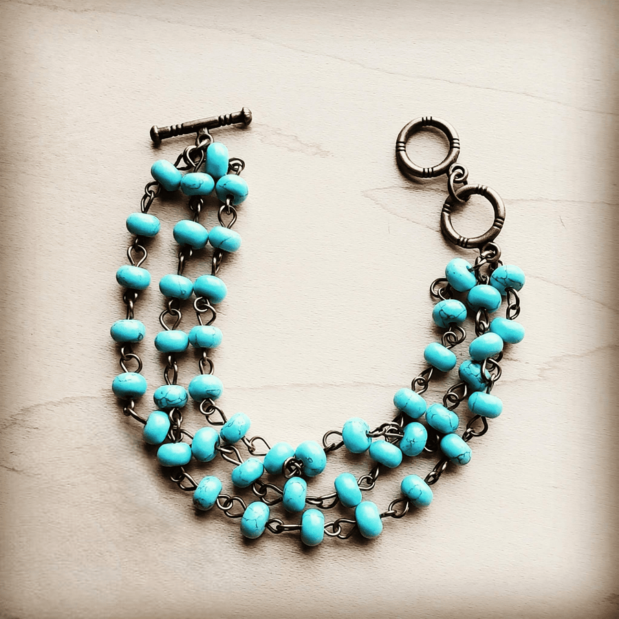 Turquoise Triple Strand Bracelet NecklacesRanch Junkie