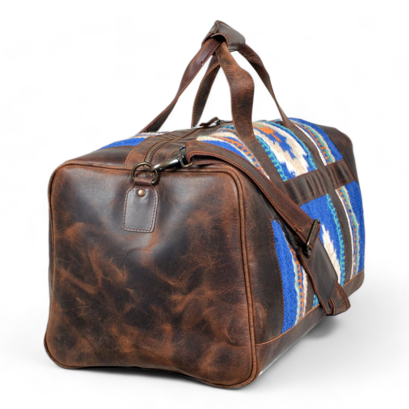 Bundle Deal Dakota Southwestern Leather Aztec Weekender Duffel Bag + Large Boho Tote - Ranch Junkie Mercantile LLC 