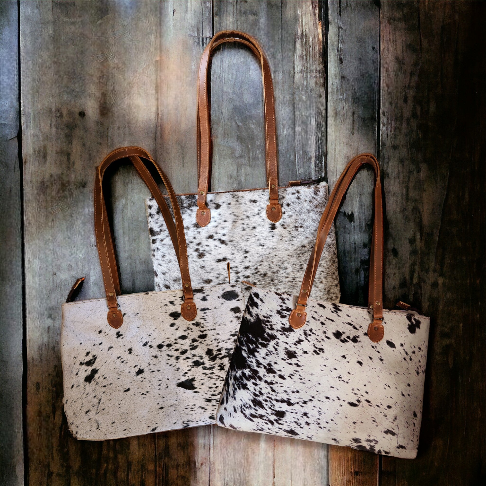 Genuine Cowhide Large Tote Highlands Black Cowhide Tote - Ranch Junkie Mercantile LLC 