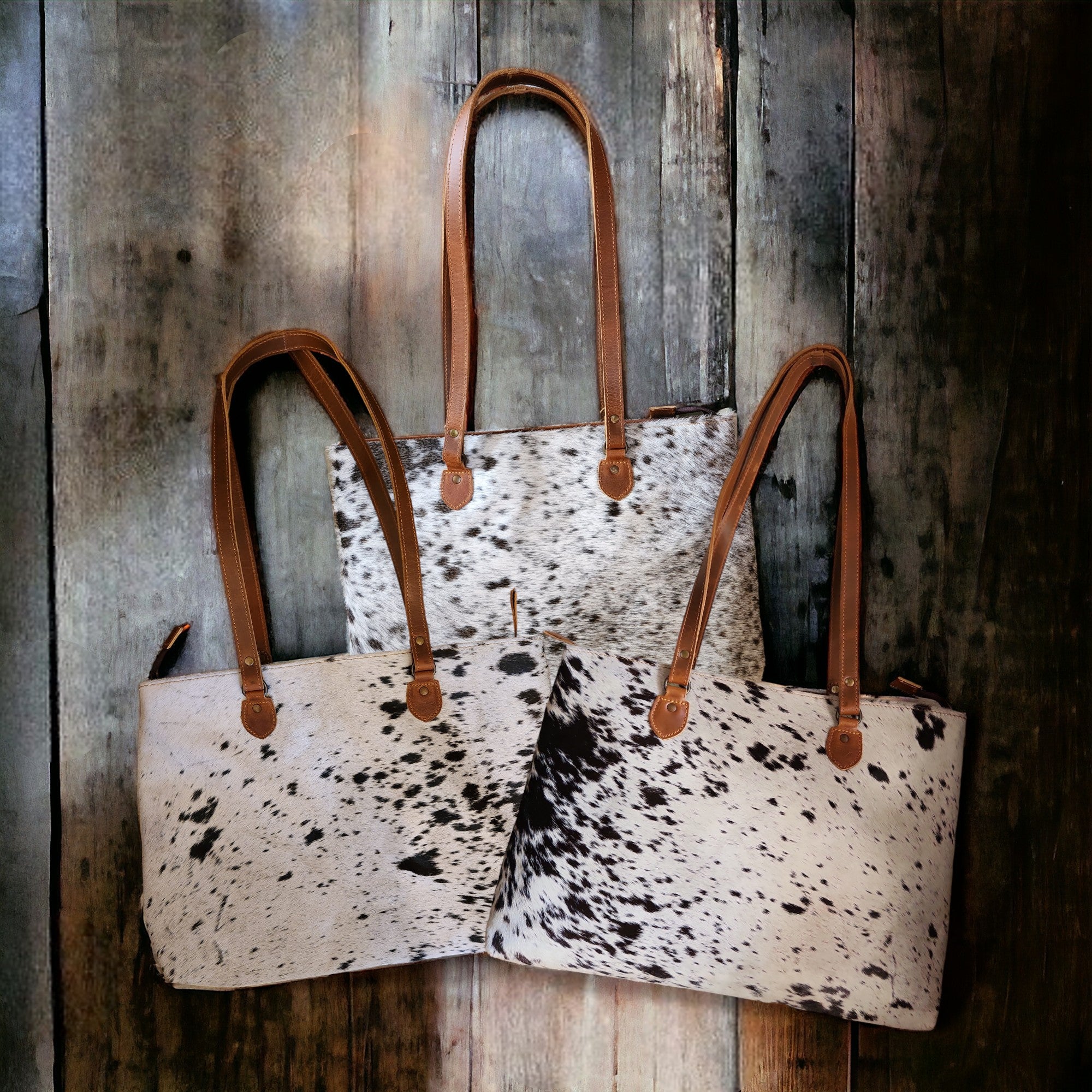 Genuine Cowhide Large Tote Highlands Black Cowhide Tote